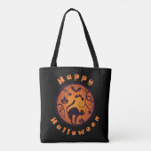 Tote Bag Joyeuse lanterne d'Halloween araignées et chauves- (Dos)