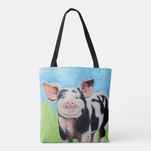 Tote Bag Joyeuse peinture de petit cochon (Dos)
