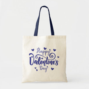 Tote Bag Joyeuse Saint-Valentin bleue 