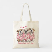 Tote Bag Joyeuse Saint-Valentin Bouledogue Anglais (Dos)