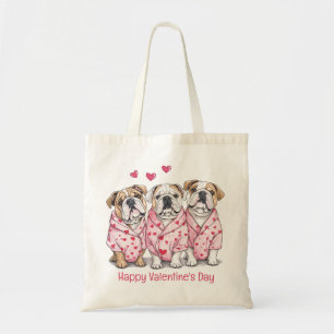 Tote Bag Joyeuse Saint-Valentin Bouledogue Anglais