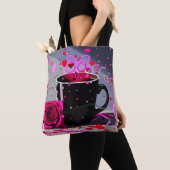 Tote Bag Joyeuse Saint-Valentin Café et Confettis (De près)