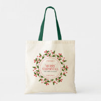 Joyeuse typographie de Noël & couronne de baies ro