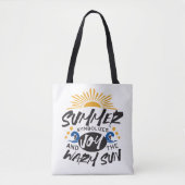 Tote Bag Joyeuses Bliss d'été - Citation Soleil Chaud (Devant)