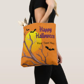 Tote Bag Joyeuses chauves-souris d'Halloween et la lune (De près)