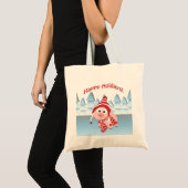 Tote Bag Joyeuses fêtes ! Cochon d'hiver (Devant (produit))