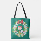 Tote Bag Joyeuses fêtes | Wreath de bonbon de menthe poivré (Dos)
