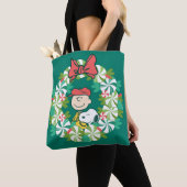 Tote Bag Joyeuses fêtes | Wreath de bonbon de menthe poivré (De près)