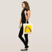Tote Bag Joyeuses girafes sur Jaune (Devant (modèle))