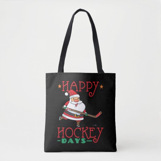 Tote Bag Joyeuses Journées de hockey - Noël de hockey (Devant)