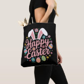 Tote Bag Joyeuses Pâques oeuf lapin (De près)