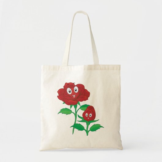Tote Bag Joyeuses roses rouges (Devant)