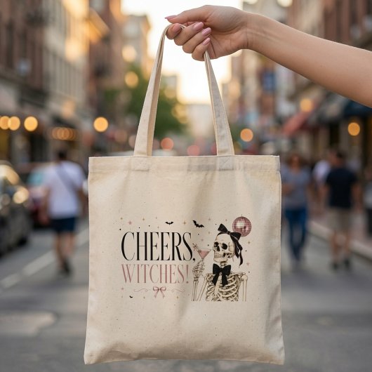 Tote Bag Joyeuses sorcières squelette Halloween 