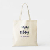 Tote Bag Joyeuses vacances bleu vert Noël élégant moderne (Dos)