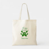 Tote Bag Joyeuses vacances chien vert animal de sucre de ca (Dos)