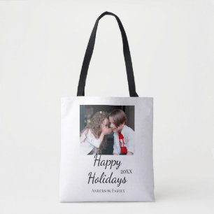 Tote Bag Joyeuses vacances enfants famille photo cadeaux mo