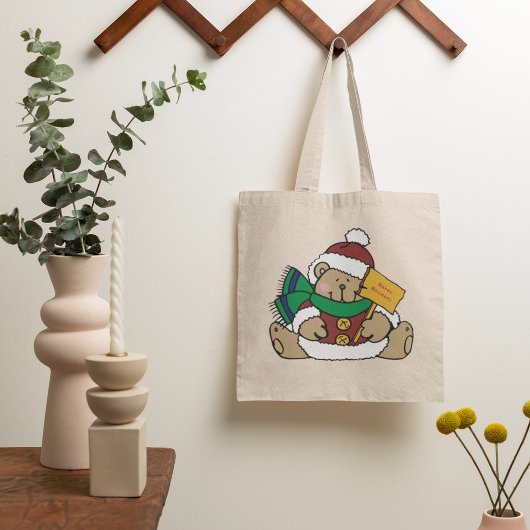 Tote Bag Joyeuses vacances Ours de Noël