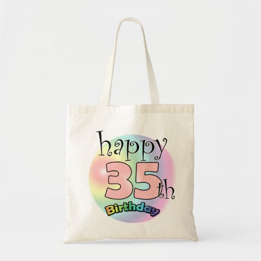 Tote Bag Joyeux 35e Anniversaire (roze) (Devant)