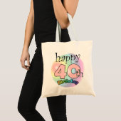 Tote Bag Joyeux 40e anniversaire (roze) (Devant (produit))