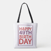 Tote Bag Joyeux 49ème anniversaire. (Dos)