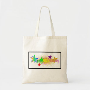 Tote Bag Joyeux anniversaire et étoiles -
