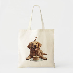 Tote Bag Joyeux Anniversaire Golden Retriever Chien