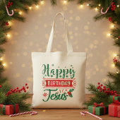 Tote Bag Joyeux anniversaire Jésus Noël chrétien