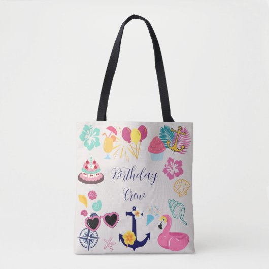 Tote Bag Joyeux Anniversaire Marin Mignon (Devant)