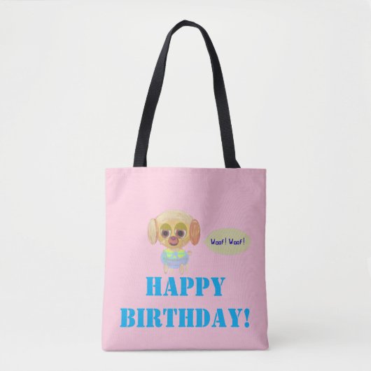 Tote Bag Joyeux Anniversaire mignon Fourre-tout (Devant)