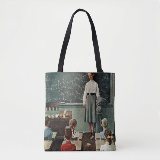 Tote Bag Joyeux anniversaire, Miss Jones par Norman Rockwel (Devant)