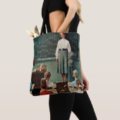 Tote Bag Joyeux anniversaire, Miss Jones par Norman Rockwel (De près)