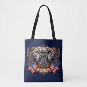 Tote Bag Joyeux Anniversaire USA 250 Ans Aigles Patriotiq