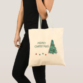 Tote Bag Joyeux arbre d'aquarelle de Noël (Devant (produit))