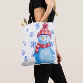 Tote Bag Joyeux bonhomme de neige de Noël (De près)
