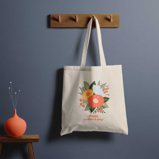Tote Bag Joyeux bouquet fleuri de la journée de la mère