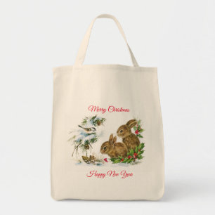 Tote Bag Joyeux Bunnies de Noël
