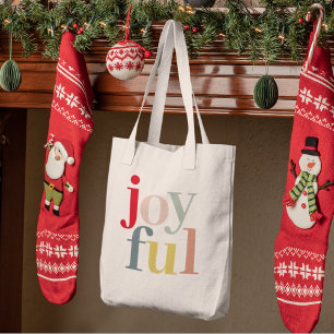 Tote Bag Joyeux cadeau de Noël coloré moderne