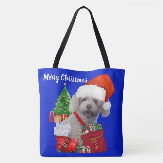 Tote Bag Joyeux canicule de Noël Bleu Dames Épaule (Dos)