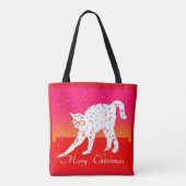 Tote Bag Joyeux chat de Noël (Dos)