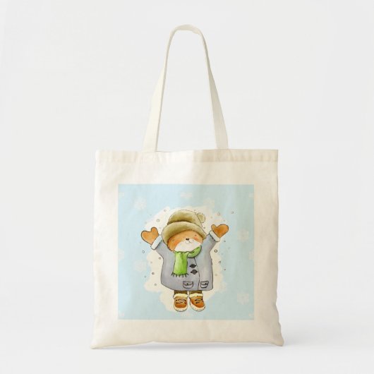 Tote Bag Joyeux Chat d'hiver (Devant)