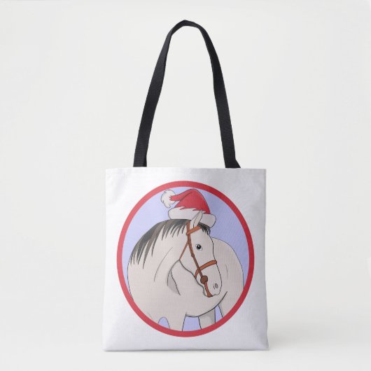 Tote Bag Joyeux Cheval de Noël (Devant)