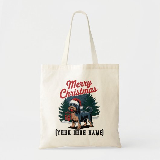 Tote Bag joyeux chien de noël (Devant)