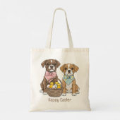 Tote Bag Joyeux Chiens De Boxer De Pâques (Dos)