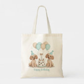 Tote Bag Joyeux Chiens de caniche normaux d'anniversaire (Dos)