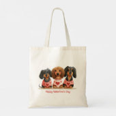 Tote Bag Joyeux Chiens de la fête des Valentines (Dos)