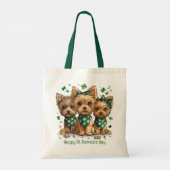 Tote Bag Joyeux Chiens du Yorkshire Terrier de St. Patrick' (Dos)