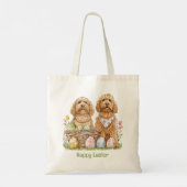 Tote Bag Joyeux Chiens Goldendoodle de Pâques (Dos)