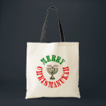 Tote Bag Joyeux Chrismanukah- Noël Menorah Hanuka<br><div class="desc">La façon parfaite de célébrer à la fois Noël et Hanuka en même temps. Joyeux Noël   Joyeux Hanuka = Joyeux Chrismanukah,  avec des bougies Menorah en canne à sucre.</div>
