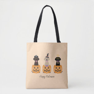 Tote Bag Joyeux Citrouille de chiens de trieuse d'Halloween