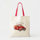 Tote Bag Joyeux Citrouilles de Camion Rouge Automne (Devant)